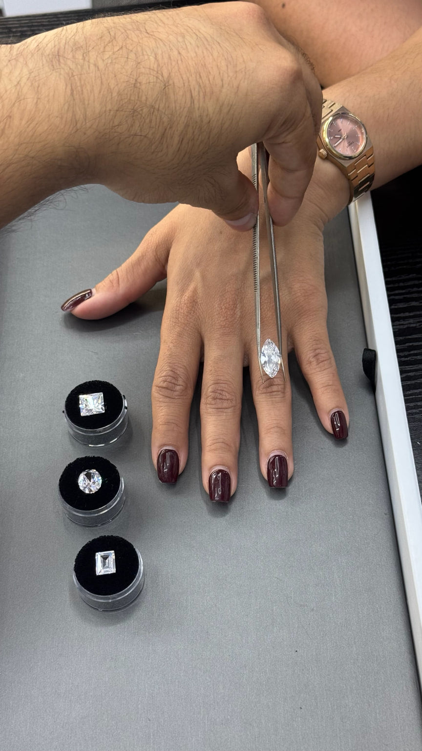 Private diamond consultation at FERE Jewelers in Houston