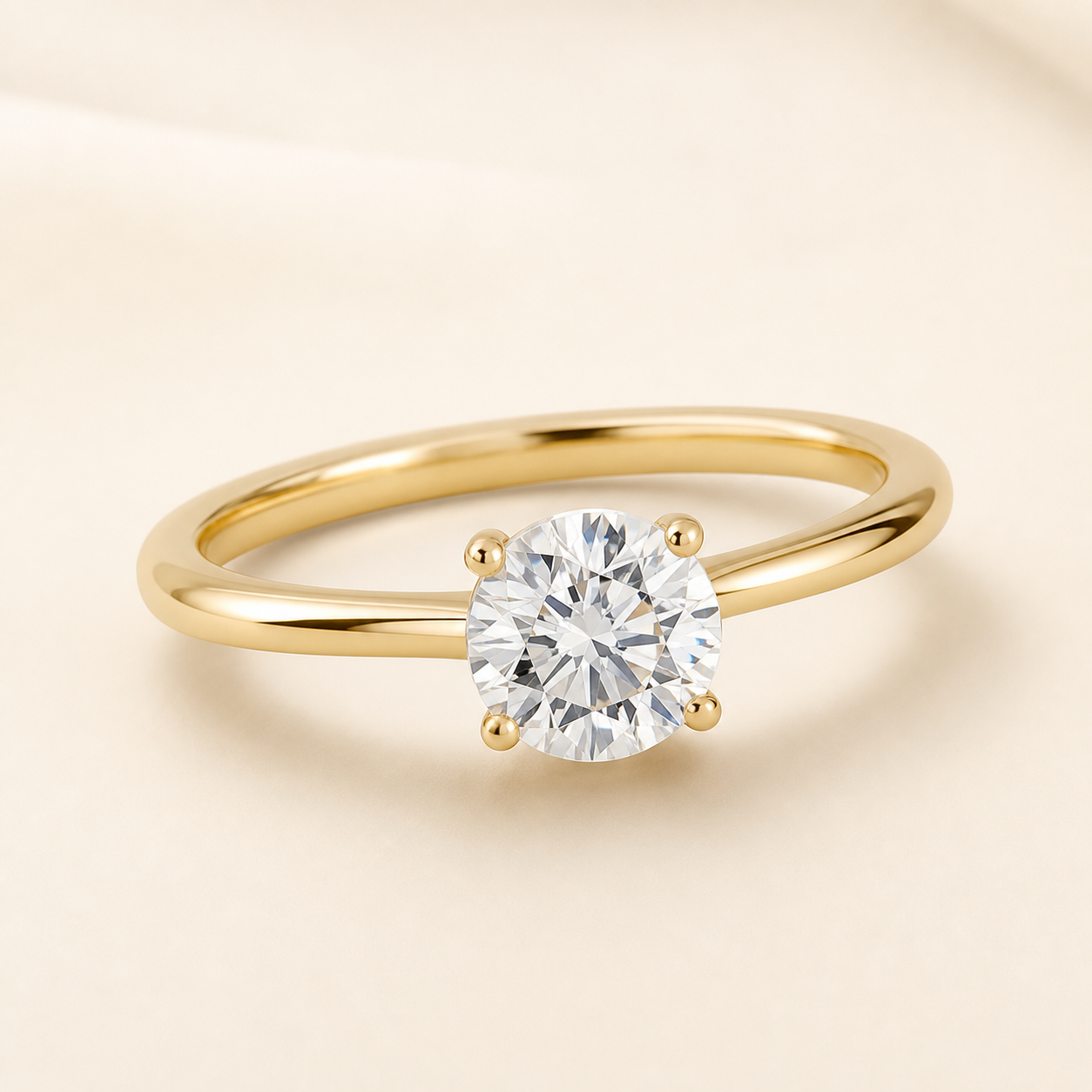Round Solitaire lab-grown diamond engagement ring