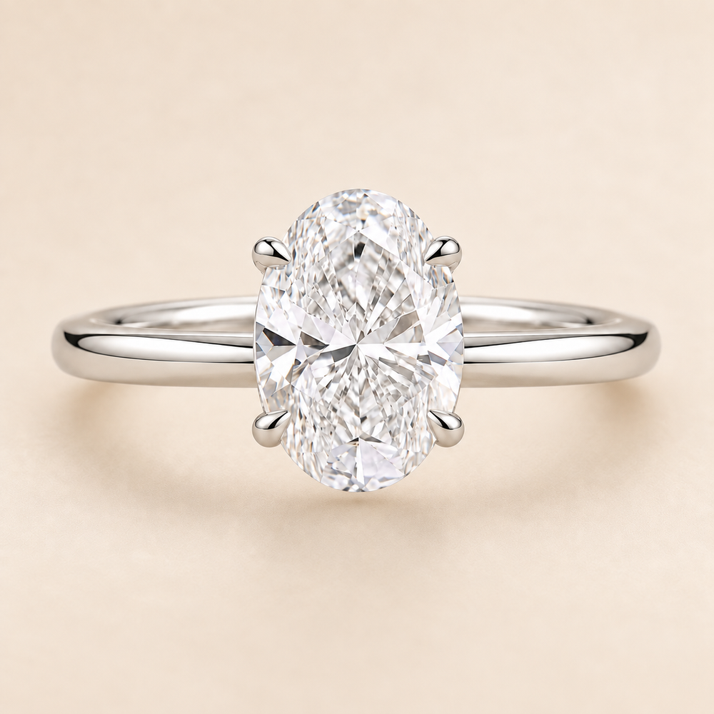 Amara engagement ring in White Gold — front view