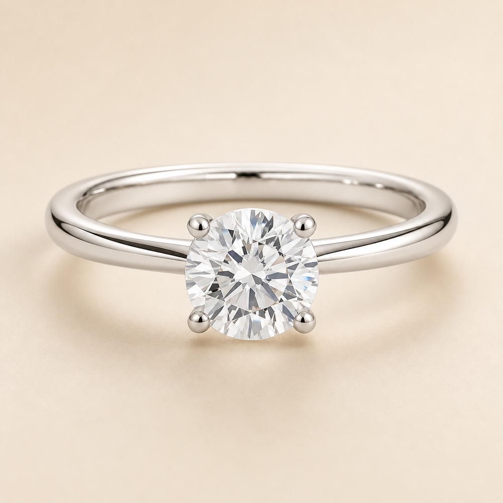 Celeste engagement ring in White Gold — front view