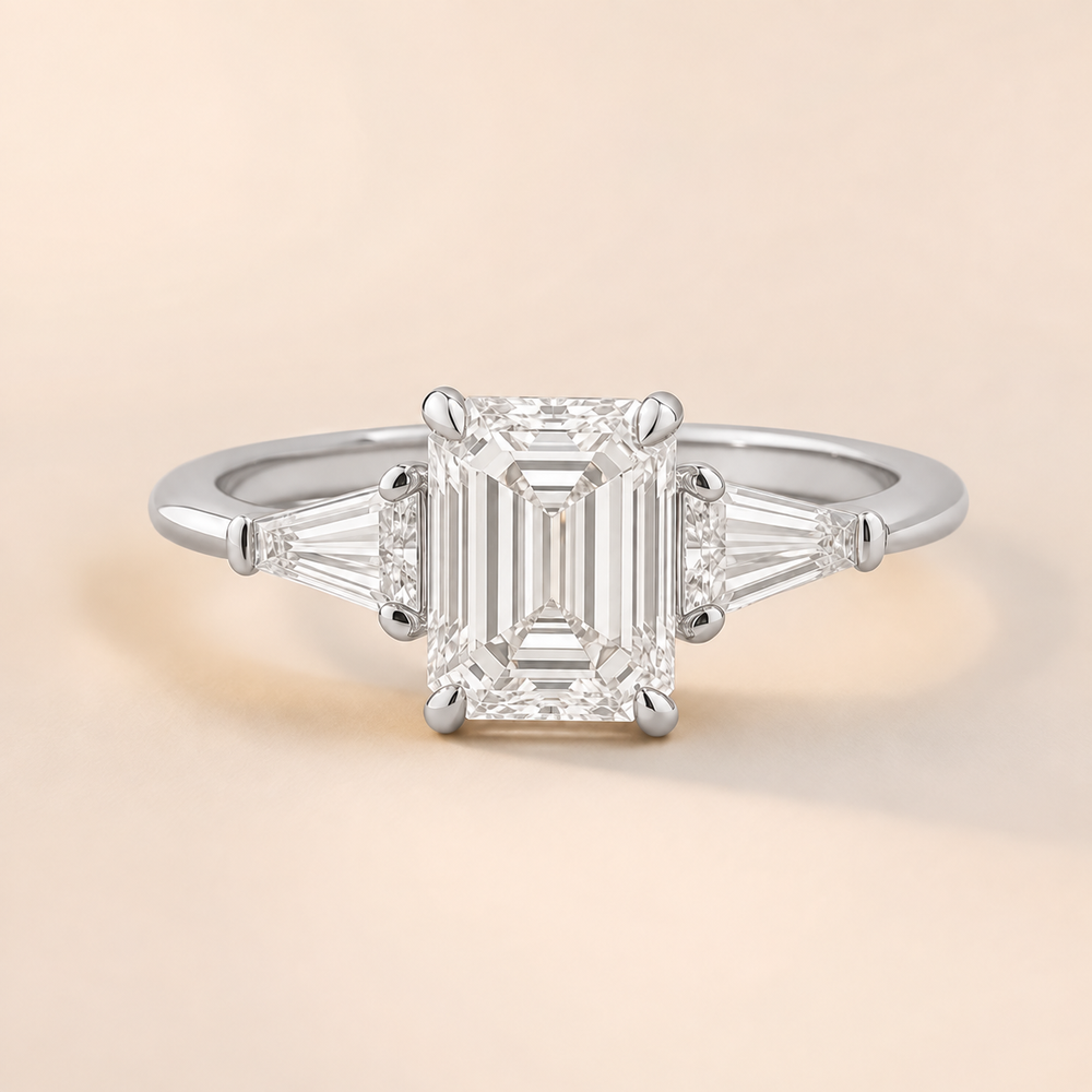 Elara engagement ring in White Gold — front view