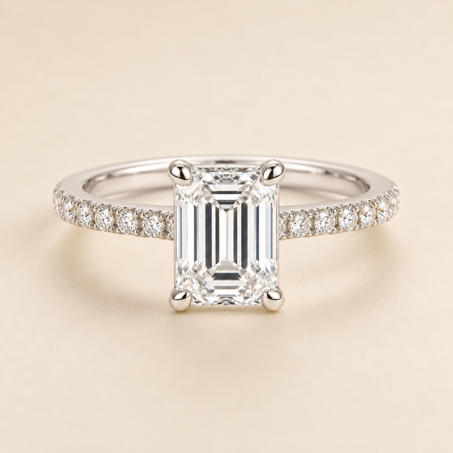 Estelle engagement ring in White Gold — front view