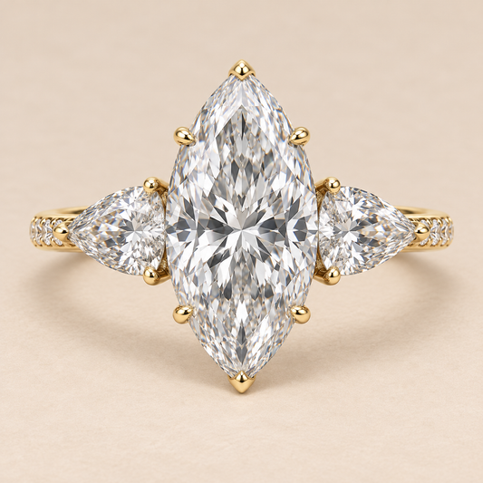 Marquise Diamond Ring 7.07 ct, front view
