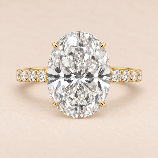 Oval Diamond Ring 6.09 ct, front view