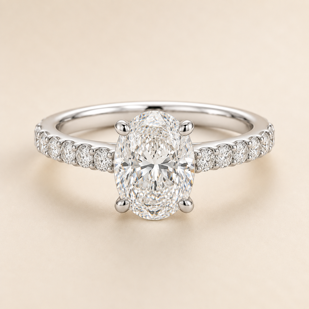 Mirelle engagement ring in White Gold — front view