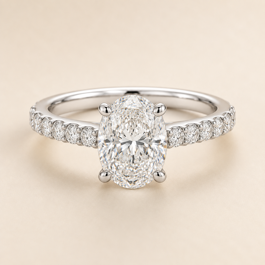Mirelle engagement ring in White Gold — front view