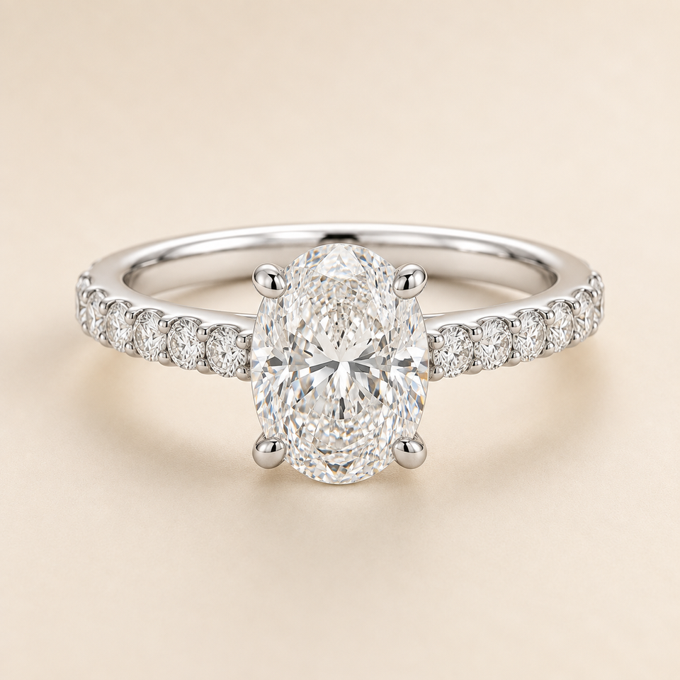 Mirelle engagement ring in White Gold — front view