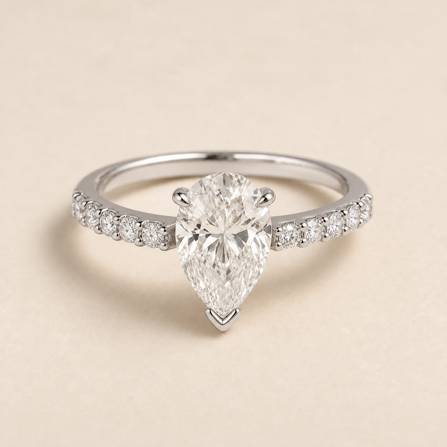 Seraphine engagement ring in White Gold — front view