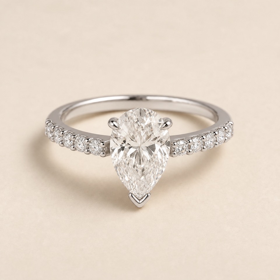 Seraphine engagement ring in White Gold — front view