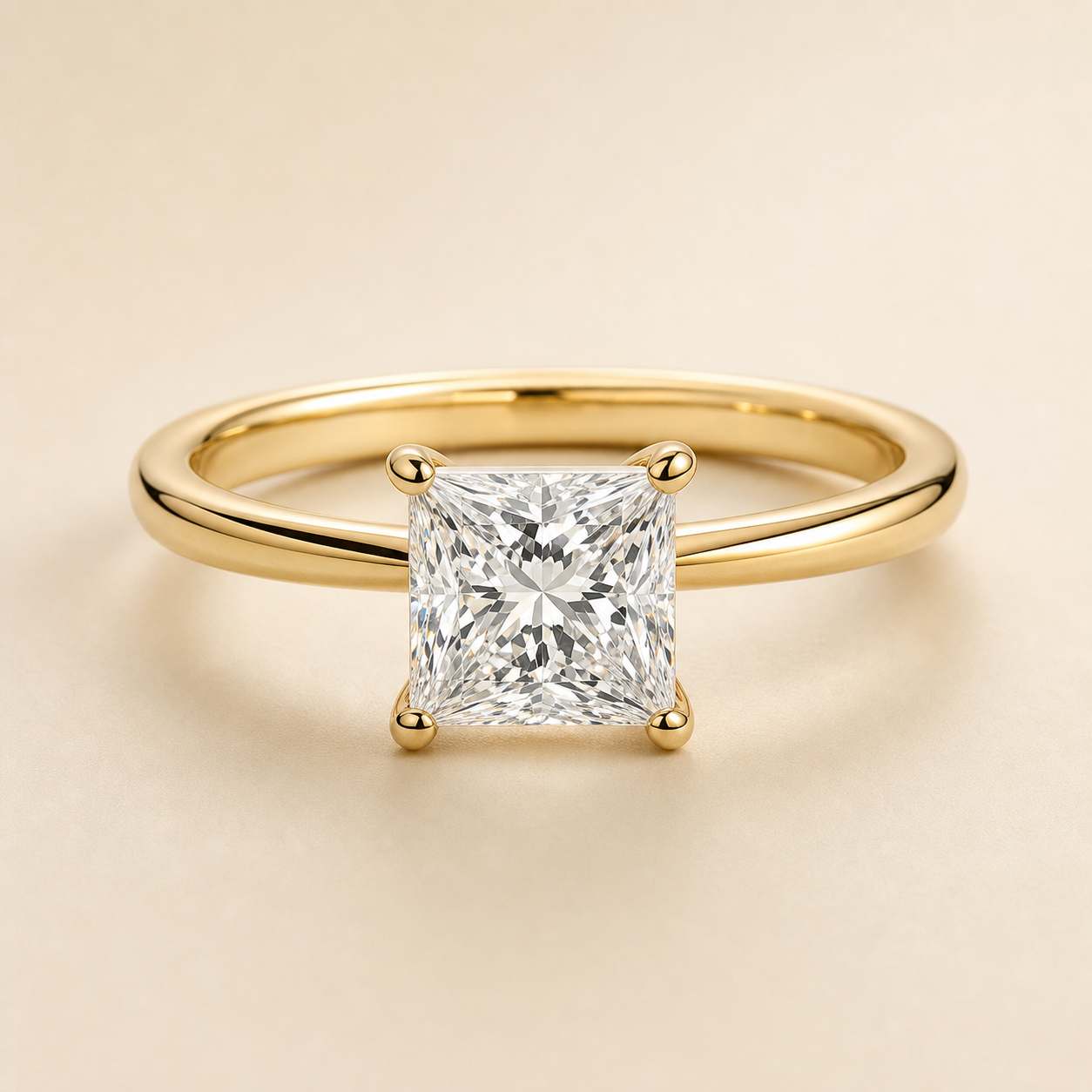 Princess lab-grown diamond engagement ring
