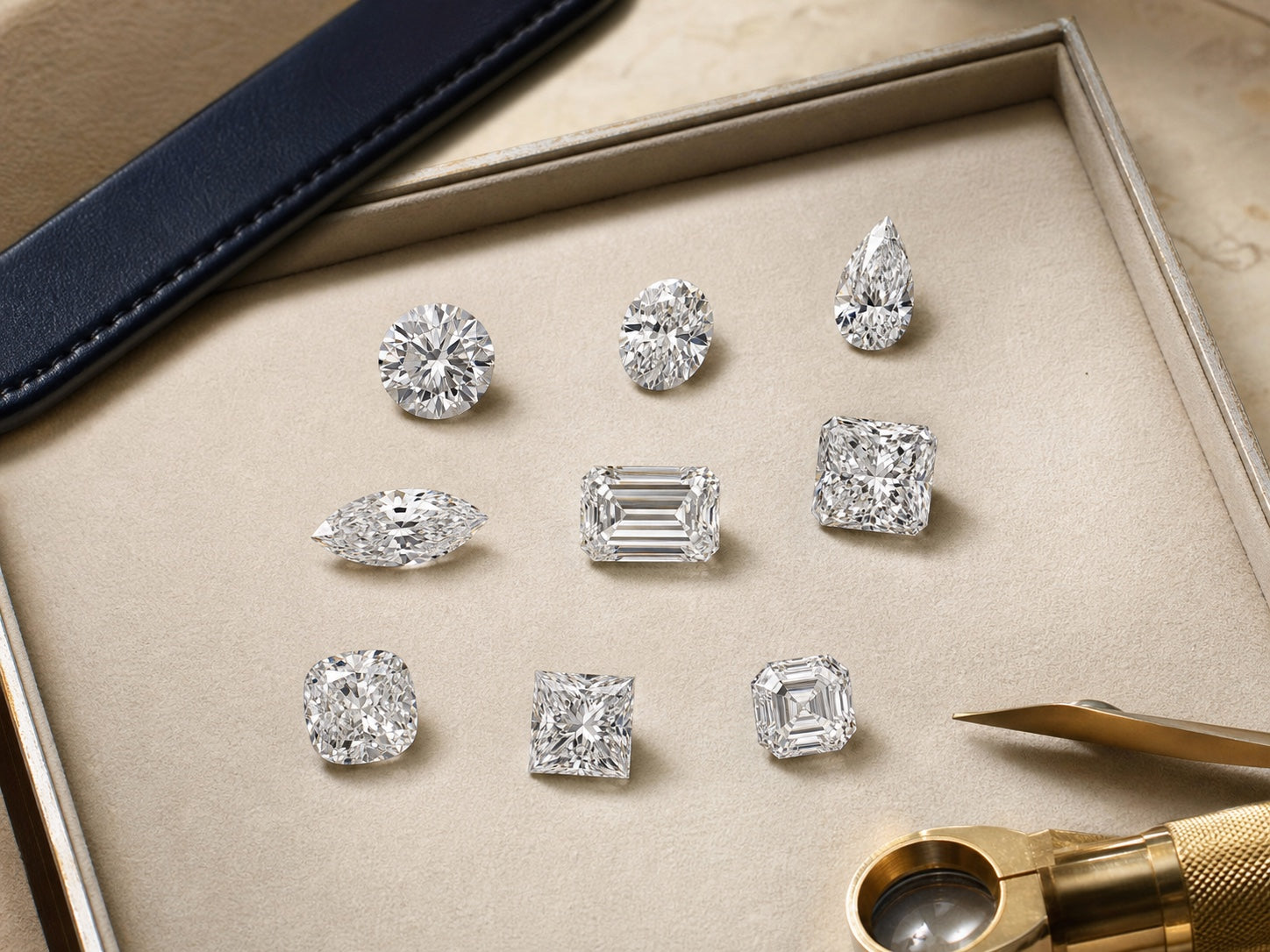 Diamond shapes presented for private stone guidance