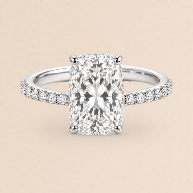 Elongated Cushion Diamond Band