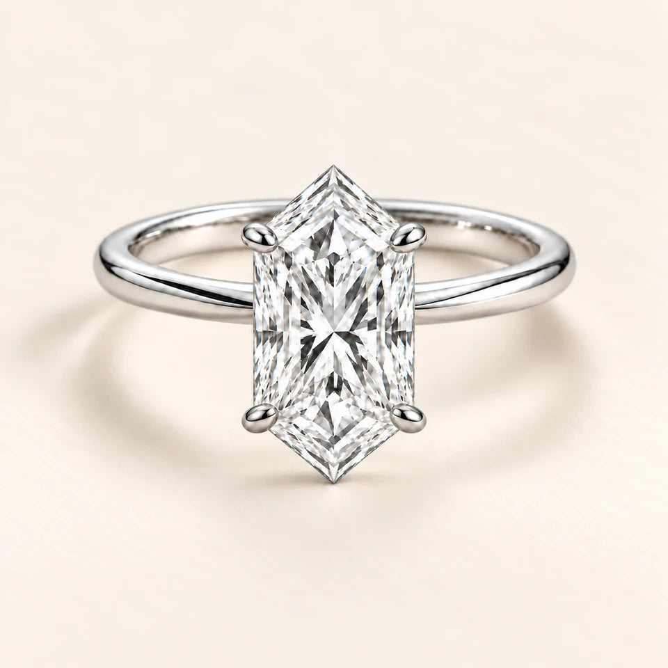 Dutch Marquise Plain Band in White Gold, illustrative design artwork